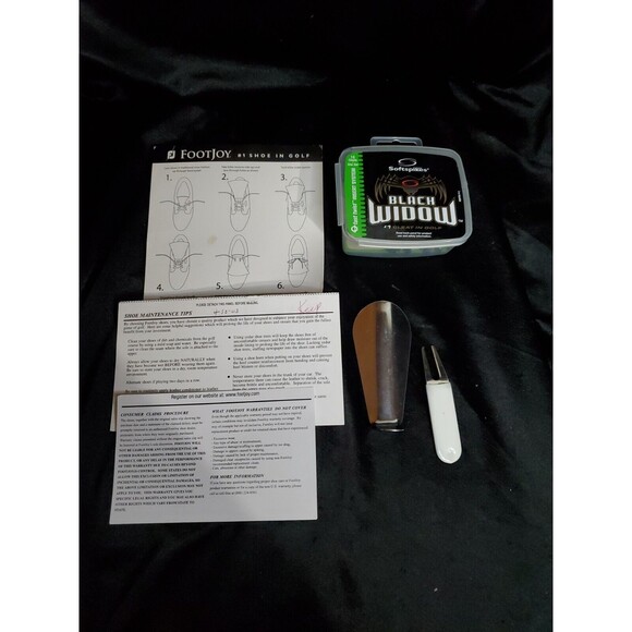 Footjoy Golf Shoes 7.5 M Extra Comfort Sneakers White Leather 98530 W/Accessory - Picture 10 of 11